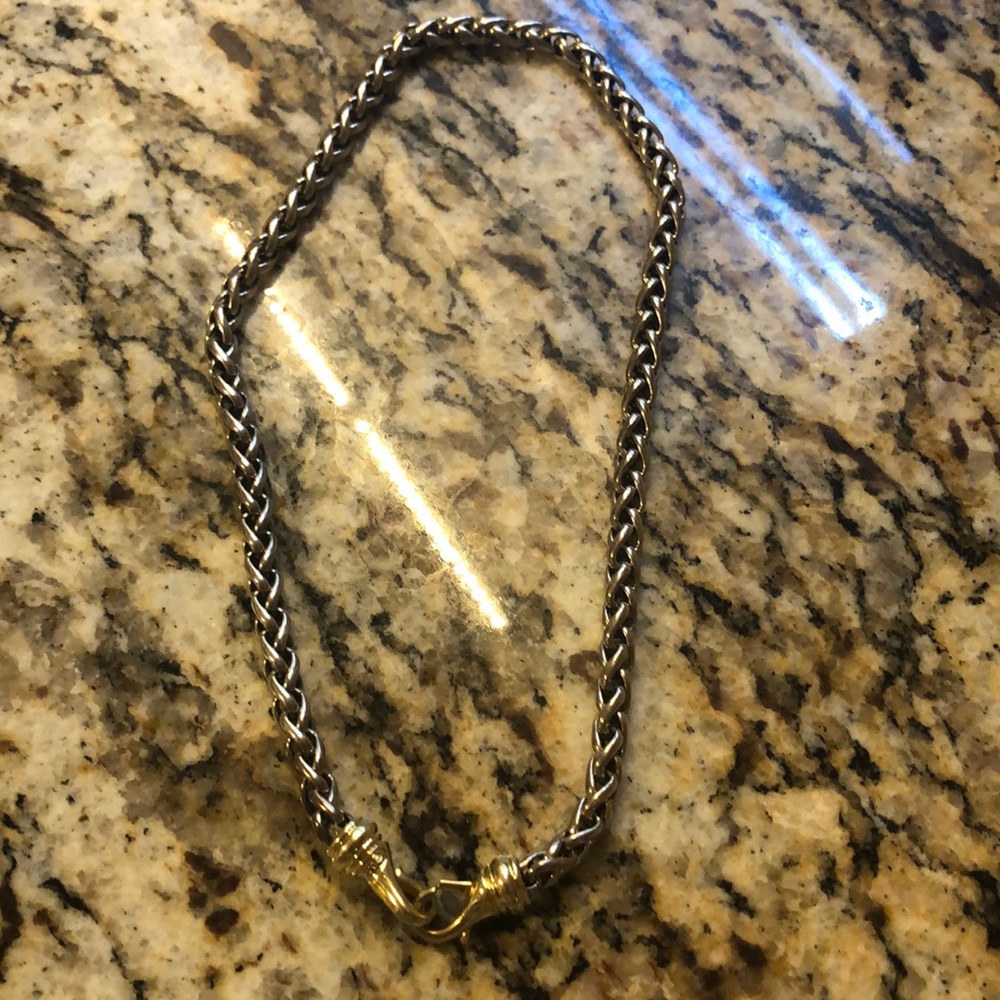 David Yurman necklace with 18k lobster claw clasp.